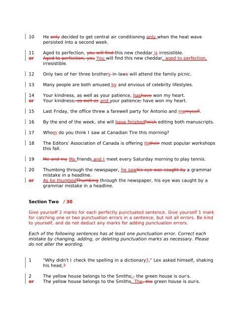 CDPB 102 Diagnostic Grammar Test: Marking Sheet To enter Copy ...