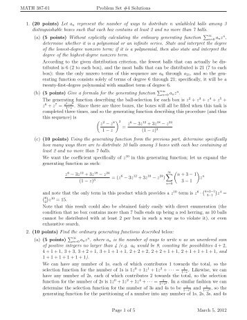 MATH 387-01 Problem Set #4 Solutions 1. (20 points) Let a n ...