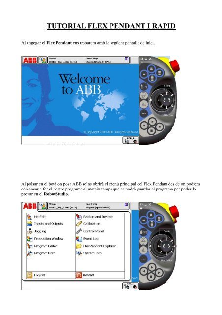 TUTORIAL FLEX PENDANT I RAPID