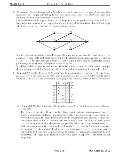 MATH 387-01 Problem Set #7 Solutions 1. (10 points) Demonstrate ...