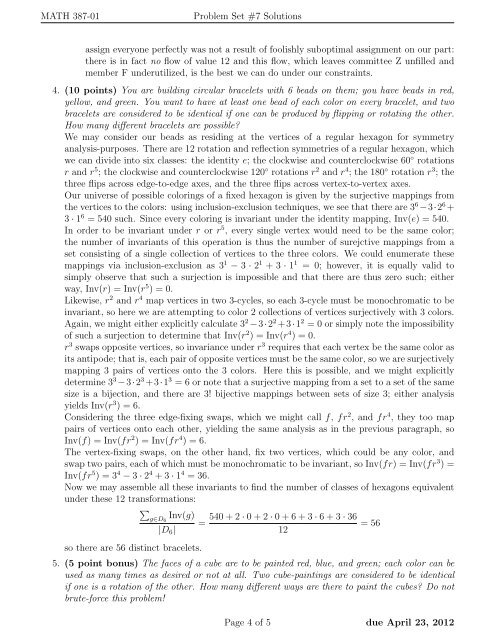 MATH 387-01 Problem Set #7 Solutions 1. (10 points) Demonstrate ...