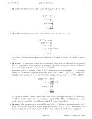 MATH 190â75 Quiz #4 Solutions 1. (3 points) Find the solution of the ...