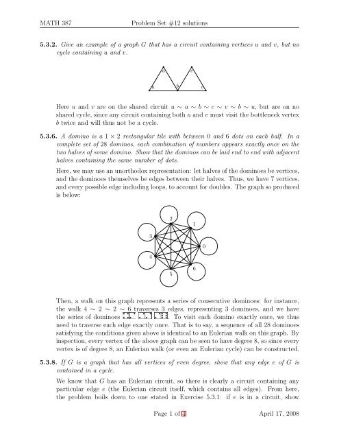 MATH 387 Problem Set #12 solutions 5.3.2. Give an example of a ...