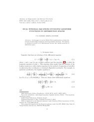 DUAL INTEGRAL EQUATIONS INVOLVING LEGENDRE ...