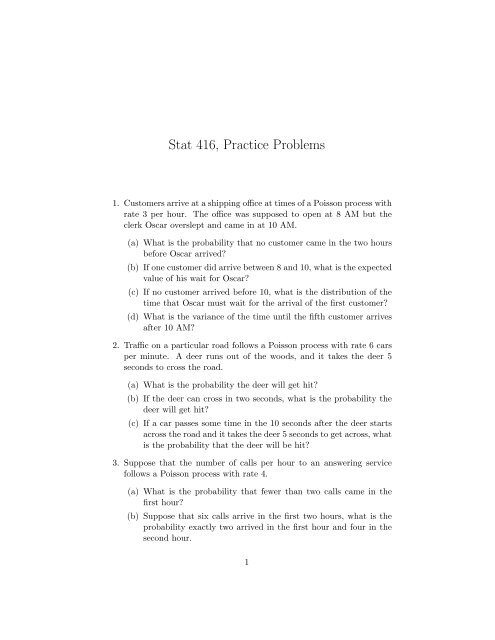 Practice problems for exam 2. - John Fricks