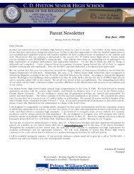 Parent Newsletter - CD Hylton High School - Prince William County ...