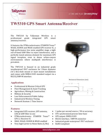 TW5310 GPS Smart Antenna/Receiver - Canal Geomatics