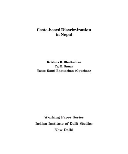 Caste-based discrimination in Nepal - International Dalit Solidarity ...