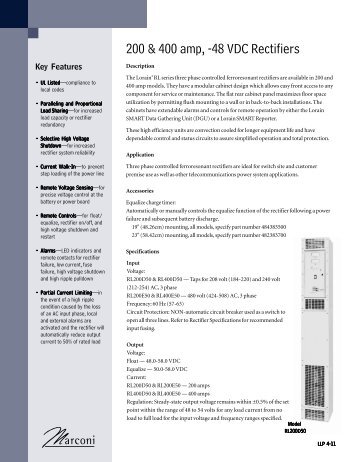 200 & 400 amp, -48 VDC Rectifiers - VoxTechnologies