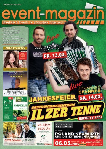 Event-Magazin mit Regional-Tipp | BAD RADKERSBURG - BAD GLEICHENBERG| Ausgabe 15. | März 2015  