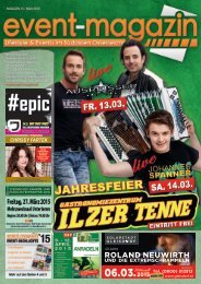 Event-Magazin mit Regional-Tipp | FÜRSTENFELD - JENNERSDORF | Ausgabe 15. | März 2015  
