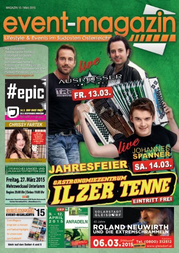 Event-Magazin mit Regional-Tipp | FÜRSTENFELD - JENNERSDORF | Ausgabe 15. | März 2015  