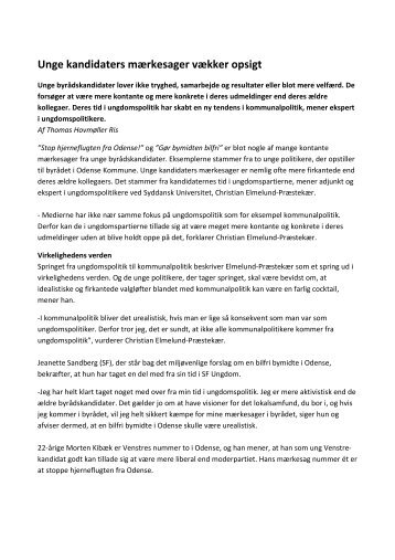 Unge kandidaters mÃ¦rkesager vÃ¦kker opsigt - Syddansk Universitet