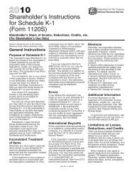 2010 Instruction 1120-S Schedule K-1 - Internal Revenue Service