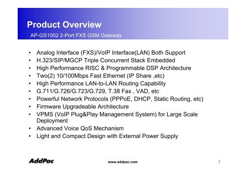 AP-GS1002TM 2-Port FXS GSM Gateway