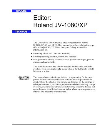 Editor: Roland JV-1080/XP