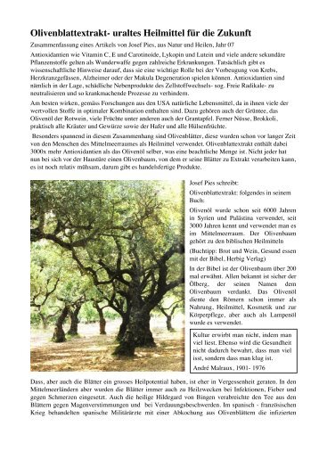 Olivenblattextrakt- heilmittel fr die Zukunft - oliven-baum-kraft