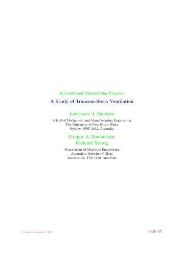 A Study of Transom-Stern Ventilation Lawrence J. Doctors Gregor J ...