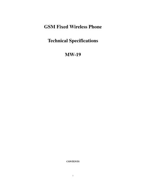 GSM Fixed Wireless Phone Technical ... - maxcomm co., ltd.