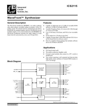 wavefront ics2115.pdf - Free Pro Audio Schematics