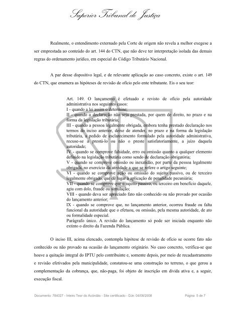 tributÃ¡rio. recurso especial. iptu. erro de fato. lanÃ§amento ... - APET