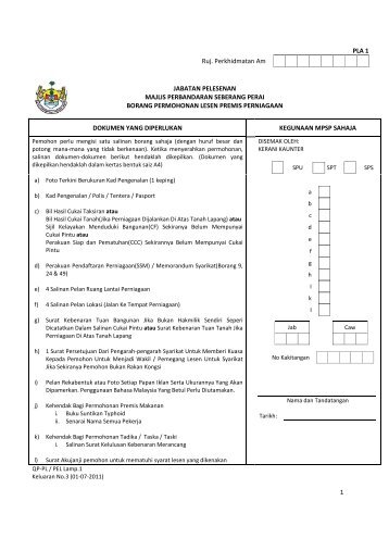 Borang Permohonan Lesen Premis Perniagaan - Majlis ...