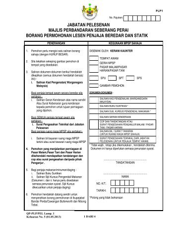 Borang Permohonan Lesen Penjaja Beredar Dan Statik - Majlis ...