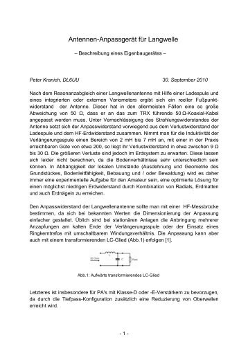Antennen-AnpassgerÃ¤t fÃ¼r Langwelle.pdf - funkamateure-dresden ...