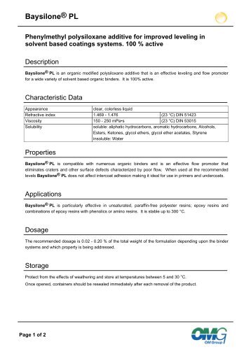 Data Sheet - OMG Borchers