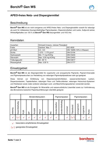 BorchiÂ® Gen WS - Borchers GmbH