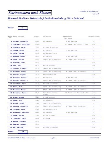MB-BB-2011 - Startnummern nach Klassen - jgotthardt.de
