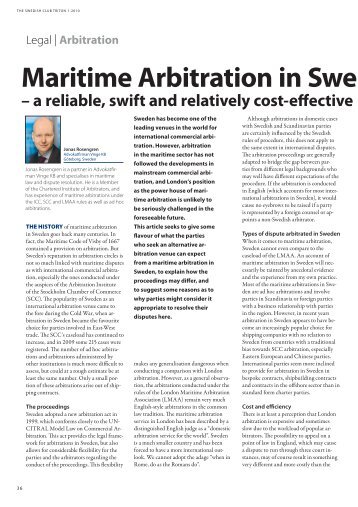 Maritime Arbitration in Sweden The Swedish Club Triton 1 ... - Vinge