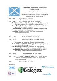 (SDBG) meeting. - School of Biology - University of St Andrews