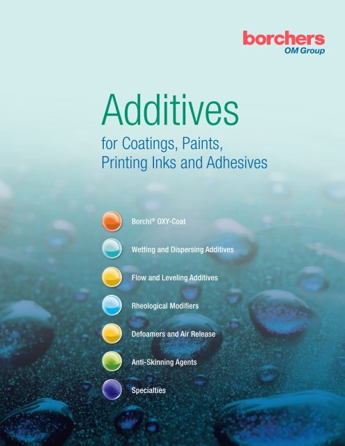 Additives for Coatings, Paints and Printing Inks - OMG Borchers