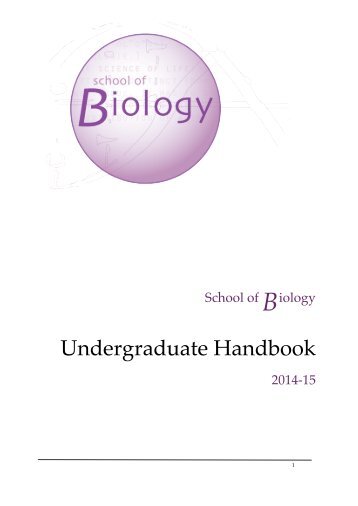 Undergraduate Handbook - School of Biology - University of St ...