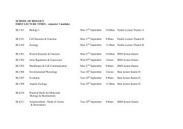 first lectures sem 1_10 - School of Biology