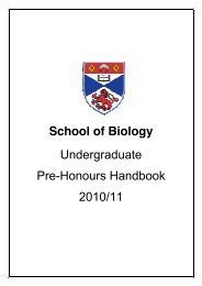 School of Biology Undergraduate Pre-Honours Handbook 2010/11