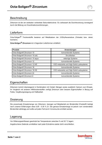 Octa-SoligenÂ® Zirconium - Borchers GmbH