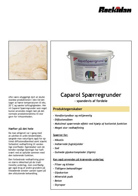 Caparol 1013 SpÃ¦rregrunder - Rockidan