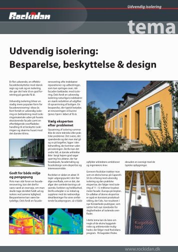 tema Udvendig isolering: Besparelse, beskyttelse & design - Rockidan