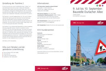 9. Juli bis 10. September: Baustelle Durlacher Allee - KVV ...