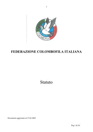 Statuto - Federazione Colombofila Italiana