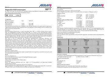 Magnesium Monoreagent 88 29 85 - AXIOM Solutions