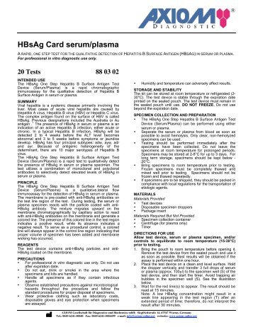 HBsAg Card serum/plasma