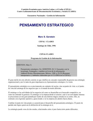 PENSAMIENTO ESTRATEGICO - Infolac