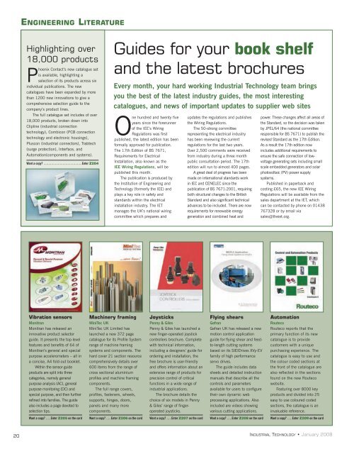 IT Jan 2008 - Industrial Technology Magazine