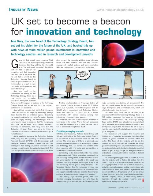 IT Jan 2008 - Industrial Technology Magazine