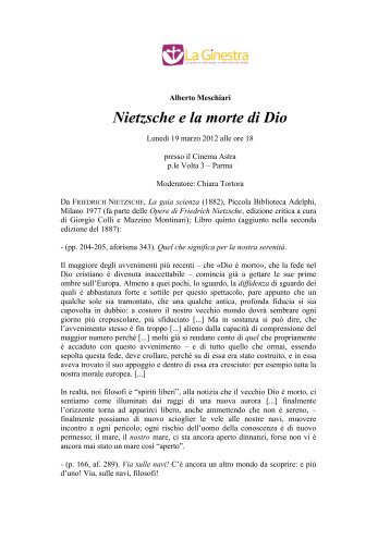 Alberto Meschiari, Nietzsche e la morte di Dio