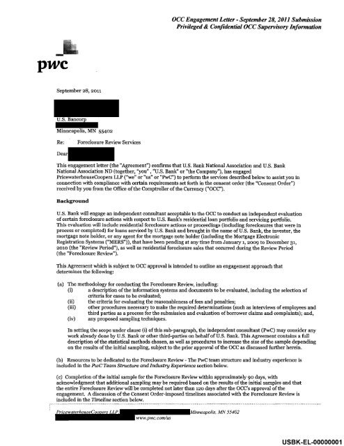 pwc audit cover letter