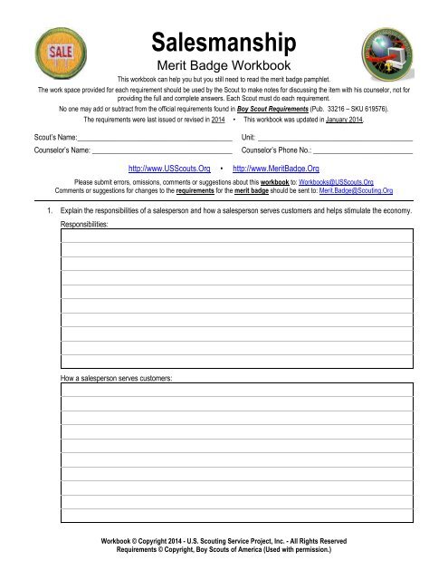 Salesmanship - US Scouting Service Project